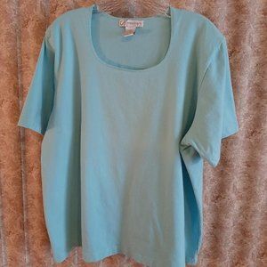 Lt aqua short sleeve scoop neck tee 18/20